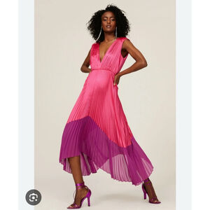 Amur Amelia Pleated Statement Special Occasion Midi Dress